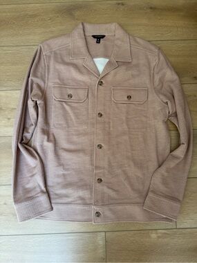 Banana Republic stripe Shacket overcoat